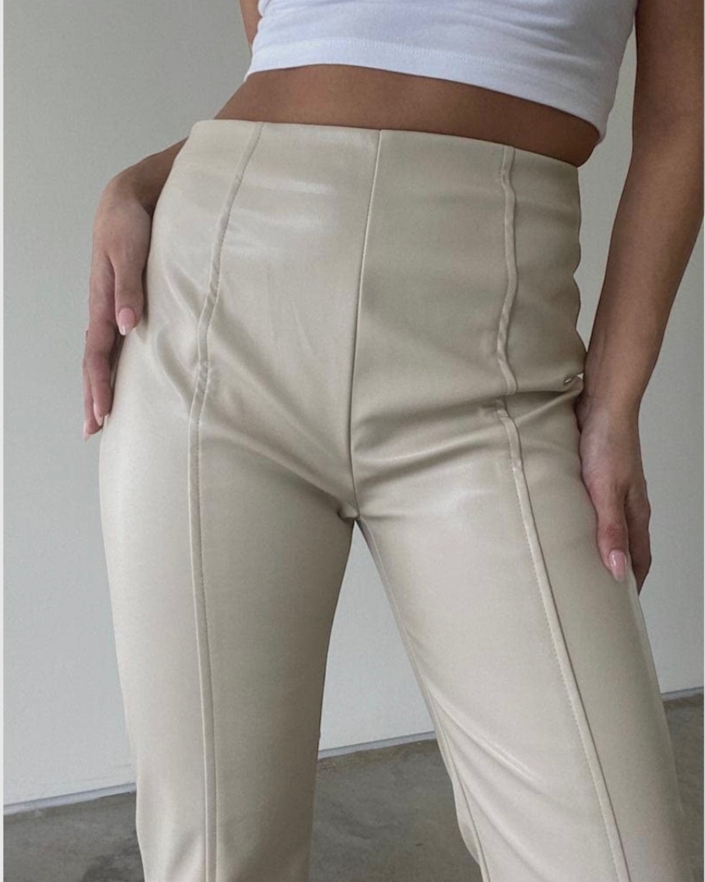 Latte Leather Pants