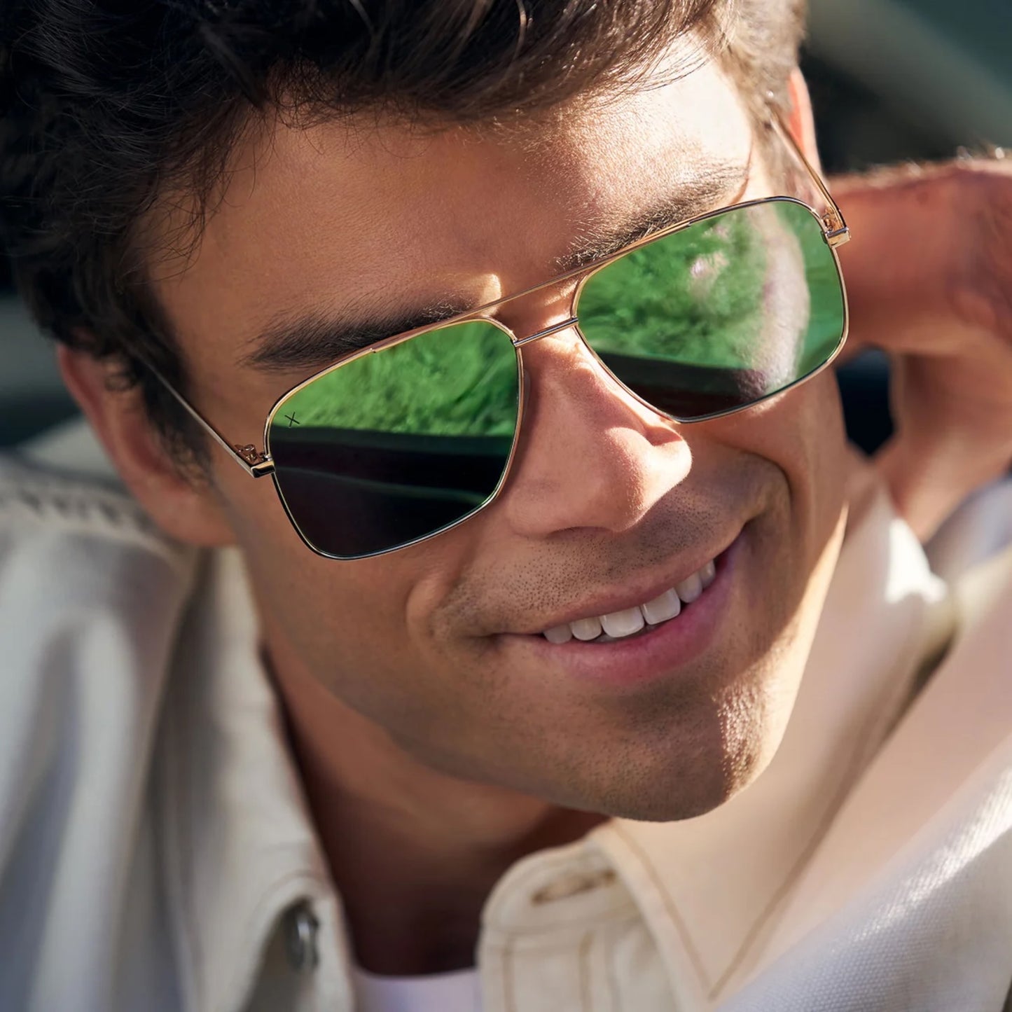 Encino Sunglasses: Gold + Turquoise Ice Polarized