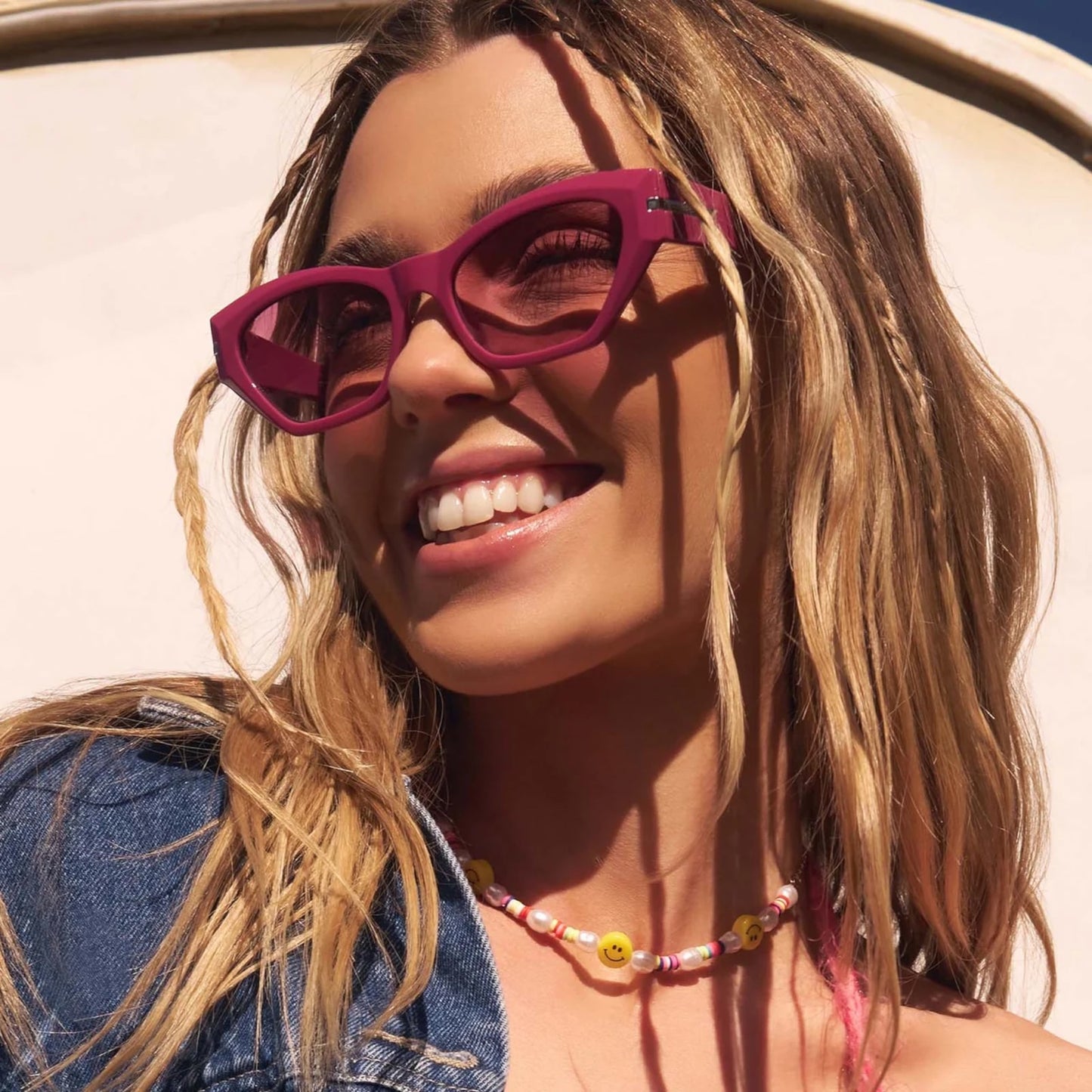 Sawtelle Sunglasses: Glossy Berry + Garnet