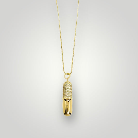 Gold Chill Pill Necklace