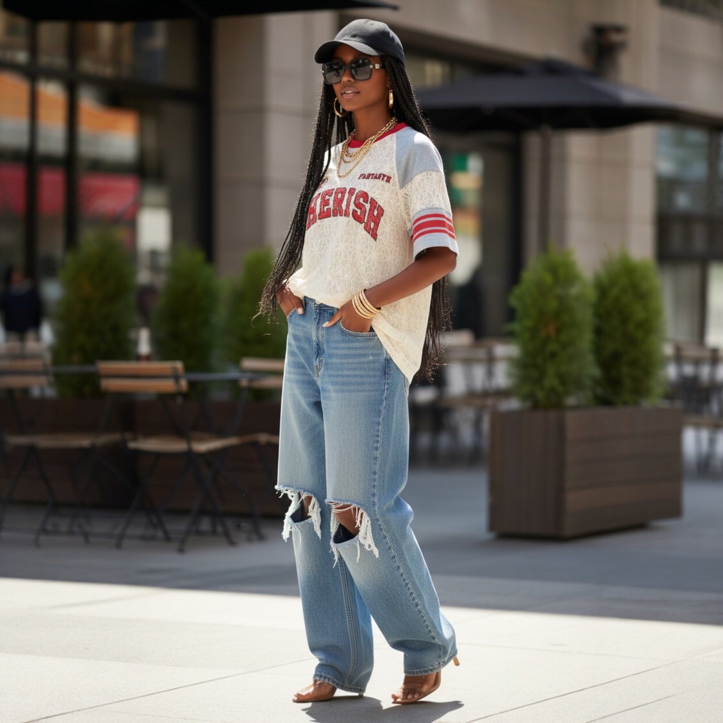 The Cherish Lace Varsity Top