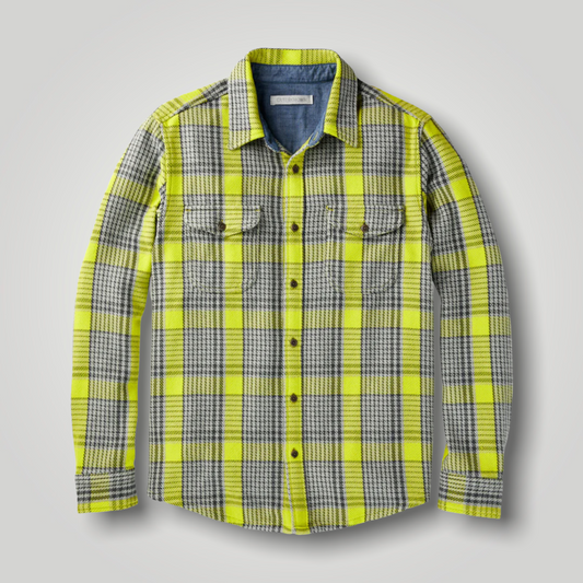 Blanket Shirt - Electric Lime Graph Plaid