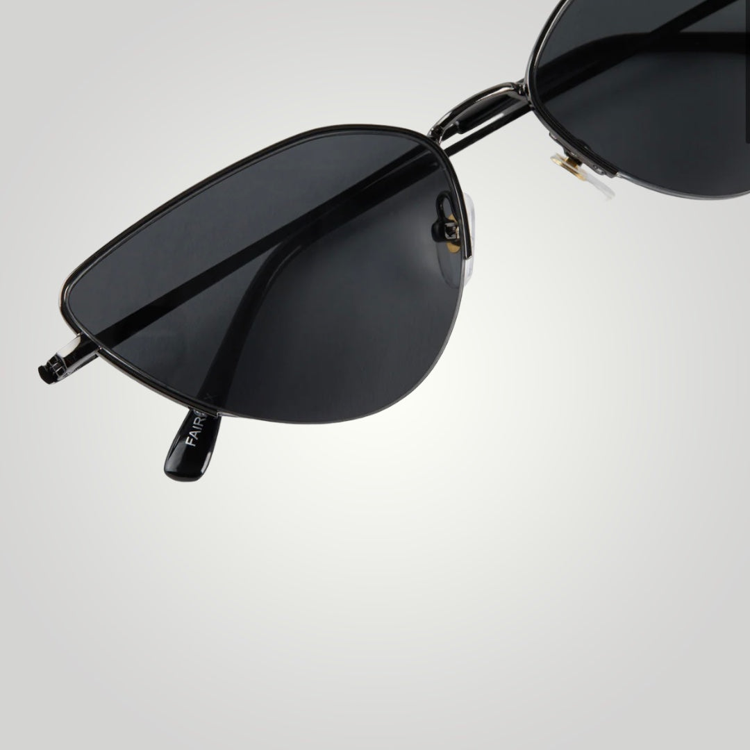 Fairfax Sunglasses: Shiny Gunmetal + Solid Grey