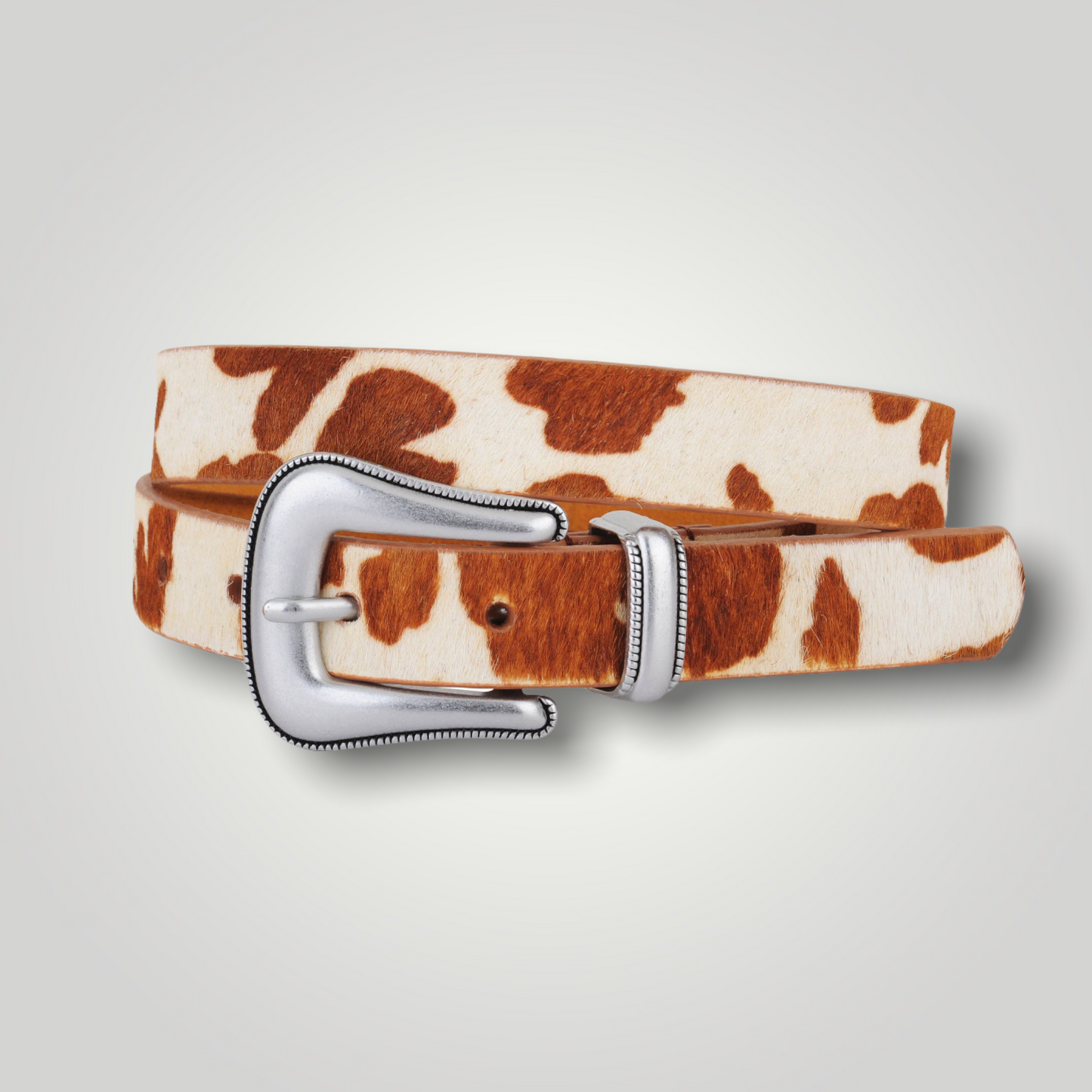 Tan Cow Print Belt