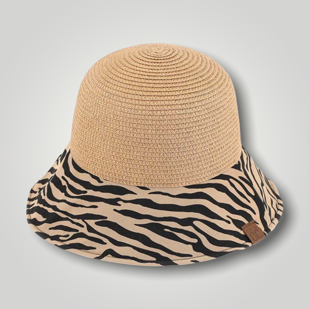 Zebra Straw Bucket Hat