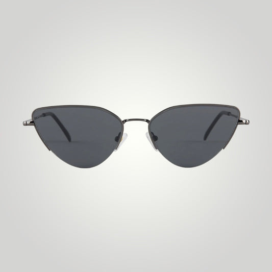 Fairfax Sunglasses: Shiny Gunmetal + Solid Grey