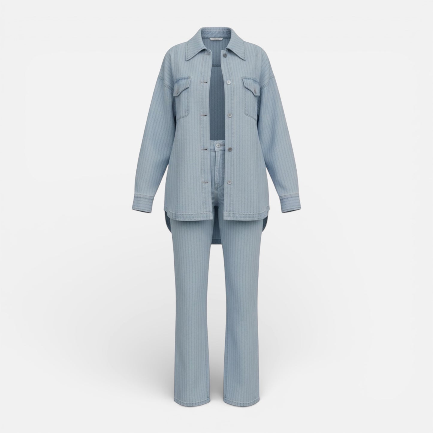 The Textured Denim Bottoms