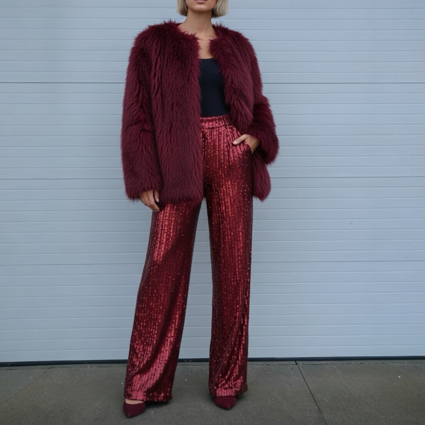 Merlot Sequin Pants