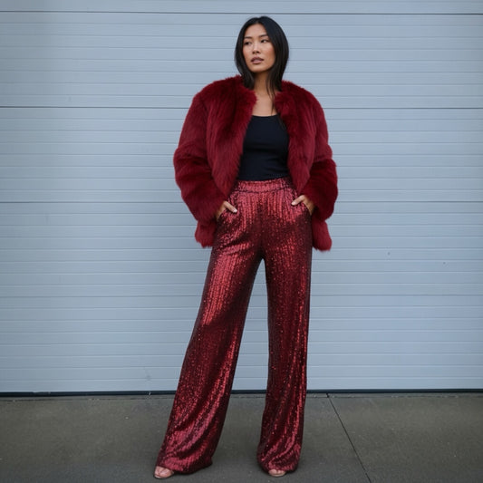 Merlot Sequin Pants