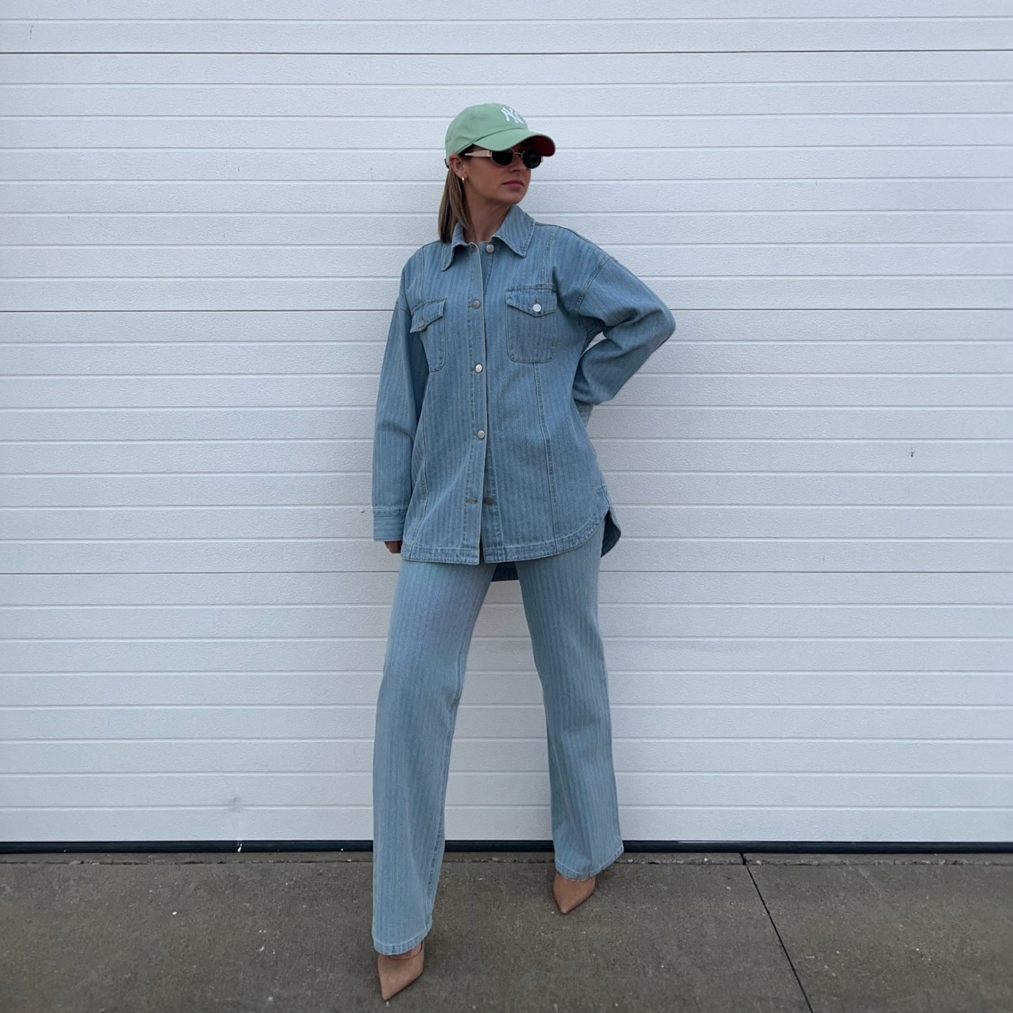 The Textured Denim Set