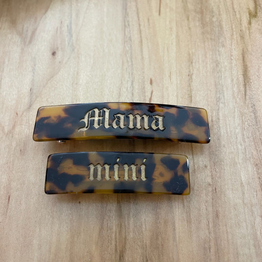 Mama and Mini Hair Clips - Tortoise