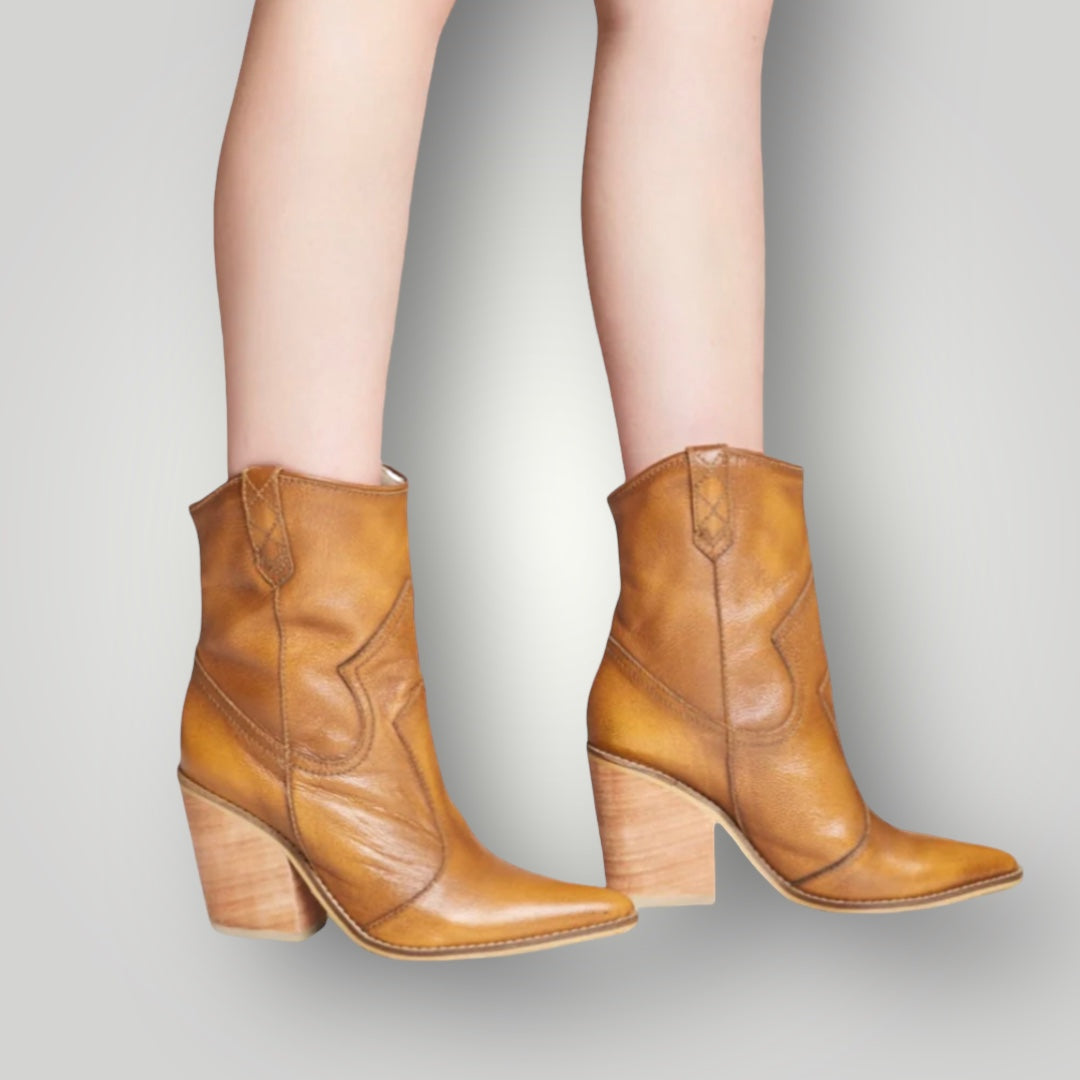 Stivali Strength Cowboy Boots- Tan Leather
