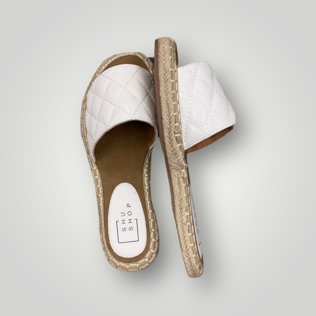 White Quilted Sandal