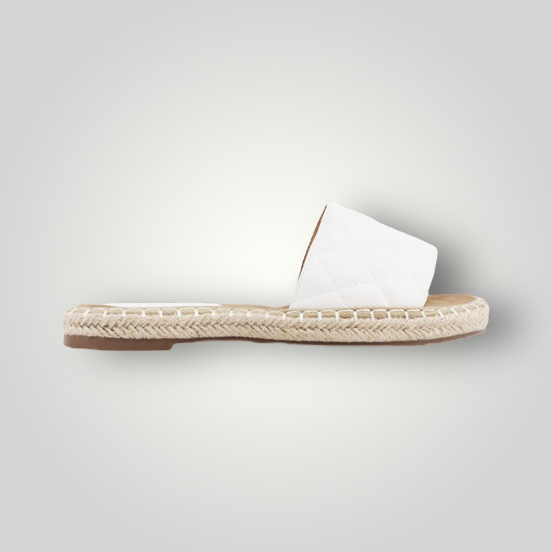 White Quilted Sandal