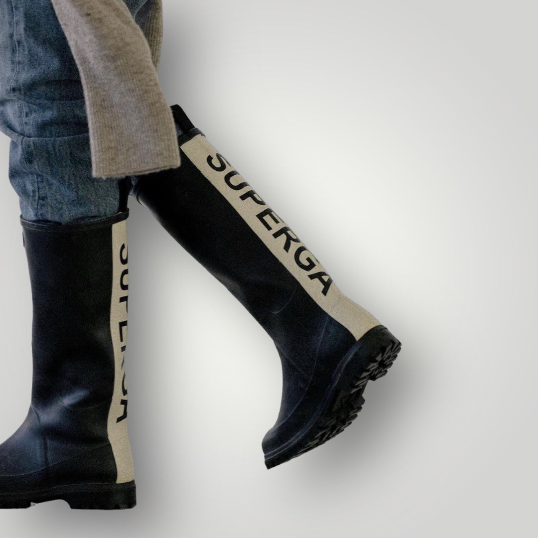 Superga Black Rubber Boot