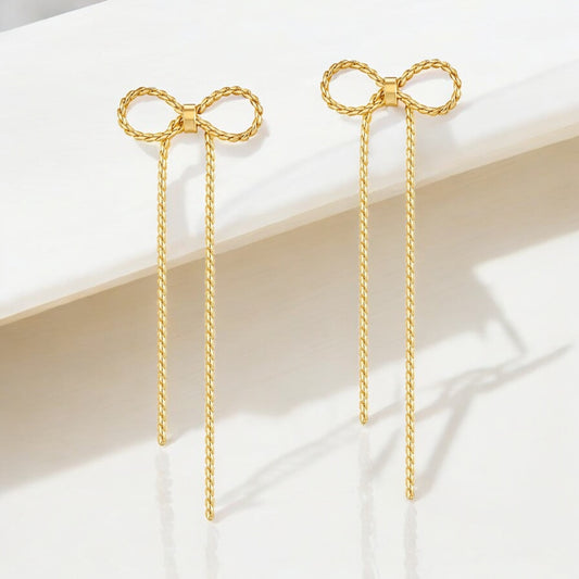 Golden Bow Earrings
