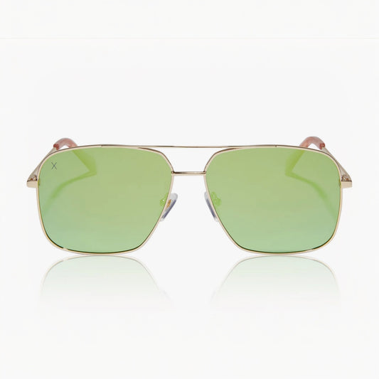 Encino Sunglasses: Gold + Turquoise Ice Polarized