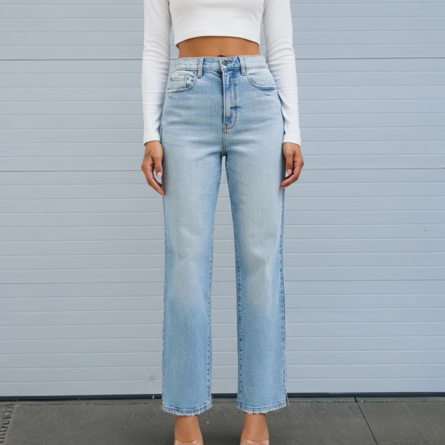 The Becca Jean — Highrise Dad Jean With Mini Slit