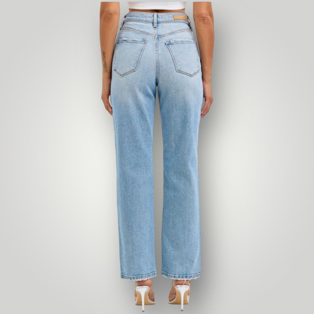 The Becca Jean — Highrise Dad Jean With Mini Slit