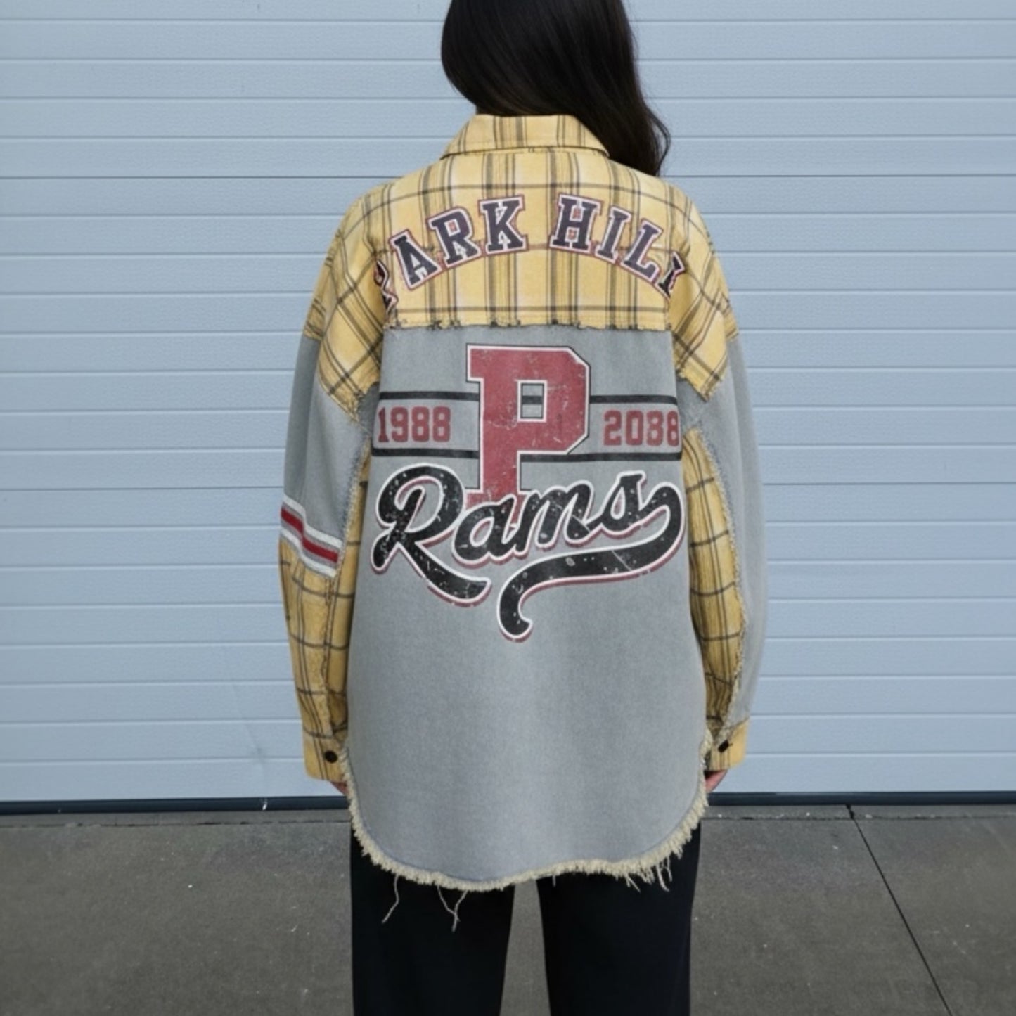 Street Style Denim Patchwork Button Up