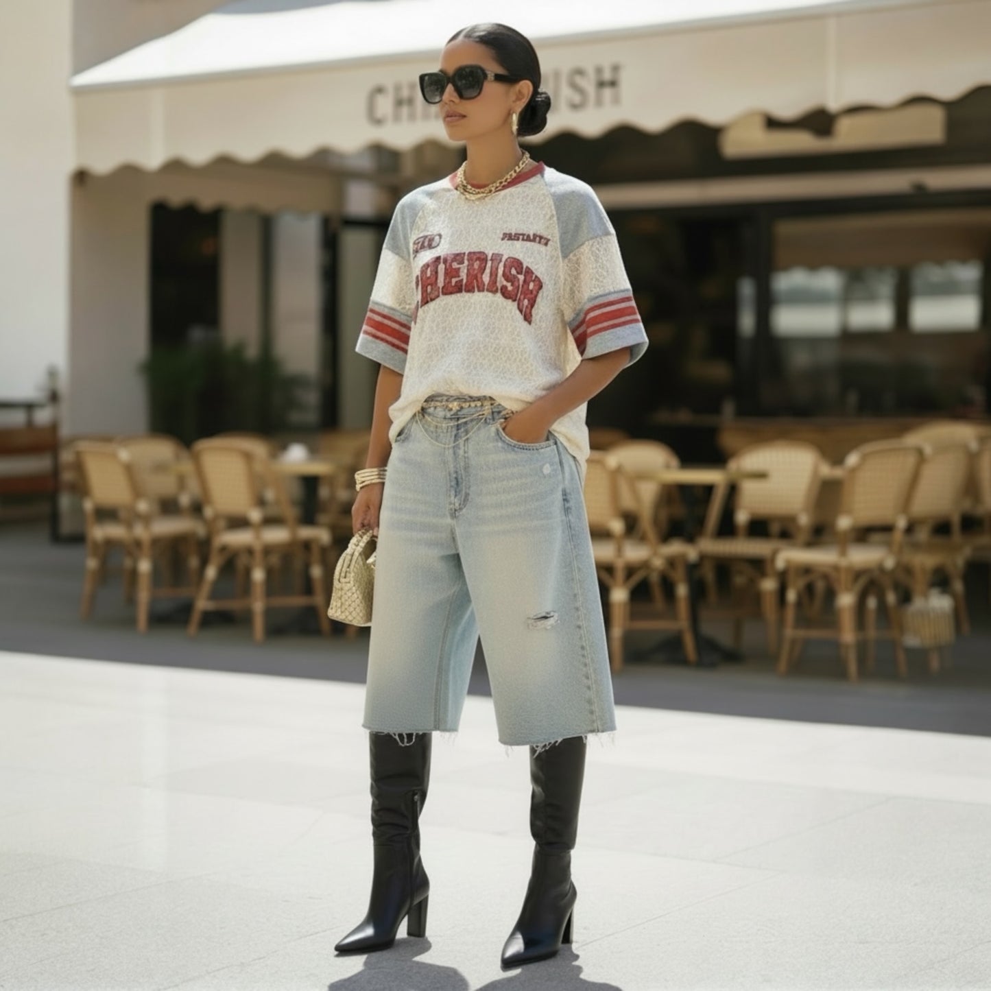 The Cherish Lace Varsity Top