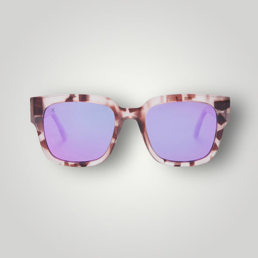 Brea Sunglasses: light tortoise + pink mirror sunglasses