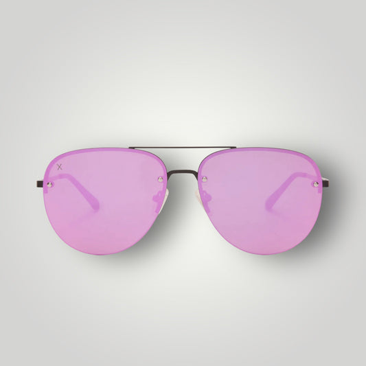 Cienega Sunglasses- Matte Black + Pink Mirror