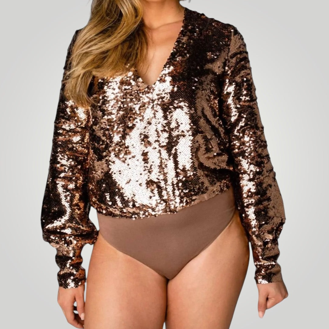 Copper Sequin Bodysuit