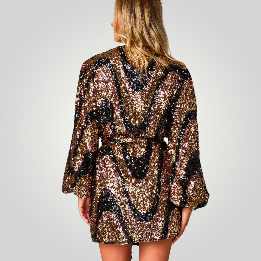 Glitz & Glam Wrap Dress