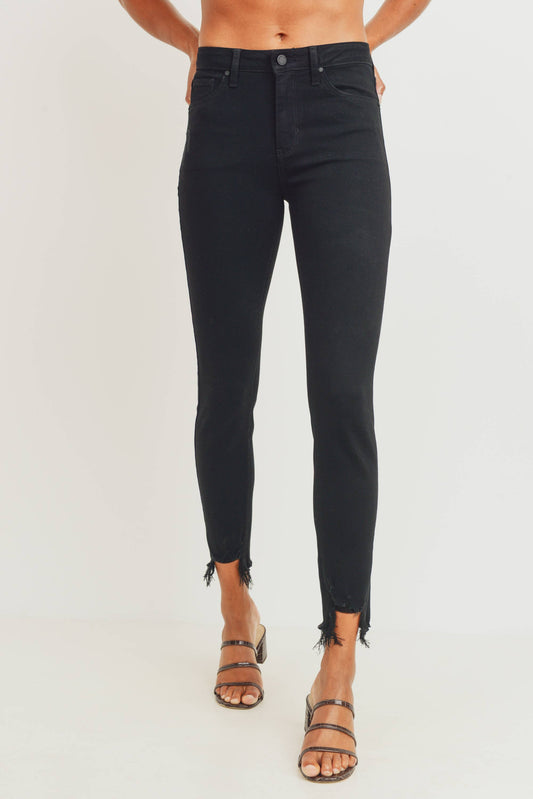 High Rise Skinny with Destroyed Hem
