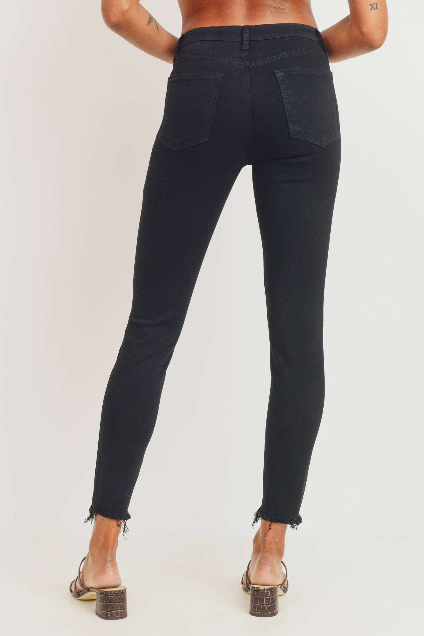 High Rise Skinny with Destroyed Hem