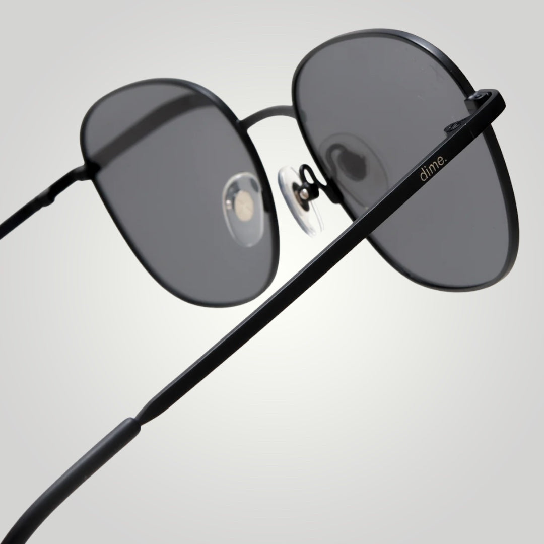 Avalon Sunglasses: Matte Black + Grey Mirror