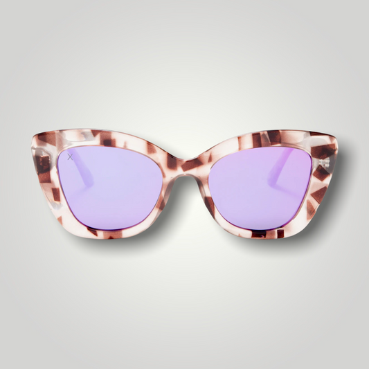 Beverly Sunglasses: light tortoise + pink mirror