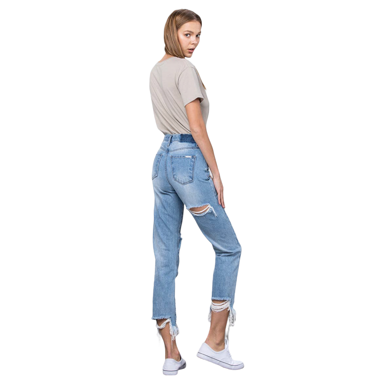 High Waisted Tapered Jeans