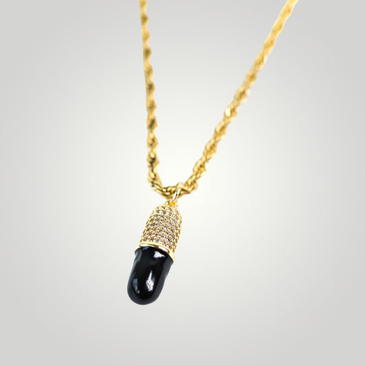Black Chill Pill Necklace