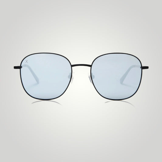Avalon Sunglasses: Matte Black + Grey Mirror