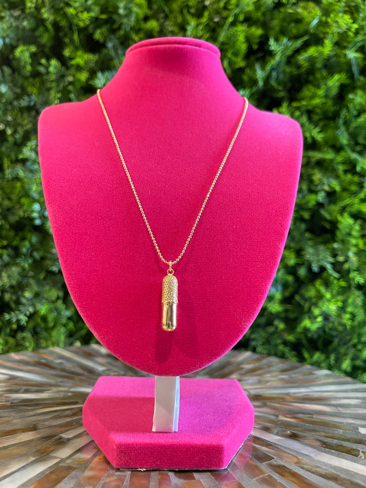 Gold Chill Pill Necklace